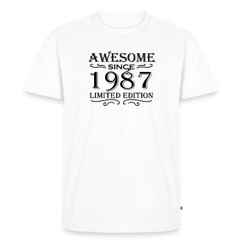 1987 - Born 1987 - Men's Premium Organic T-Shirt - white - Front - Nico (187cm)