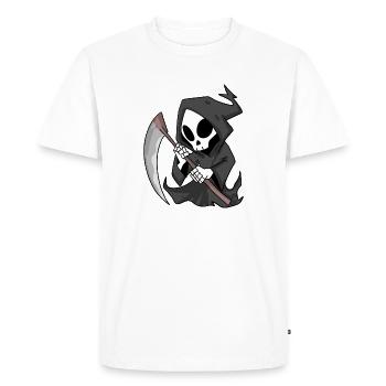 Faucheuse sinistre avec faux - T-shirt Premium bio Homme - blanc - Devant - Nico (187cm)