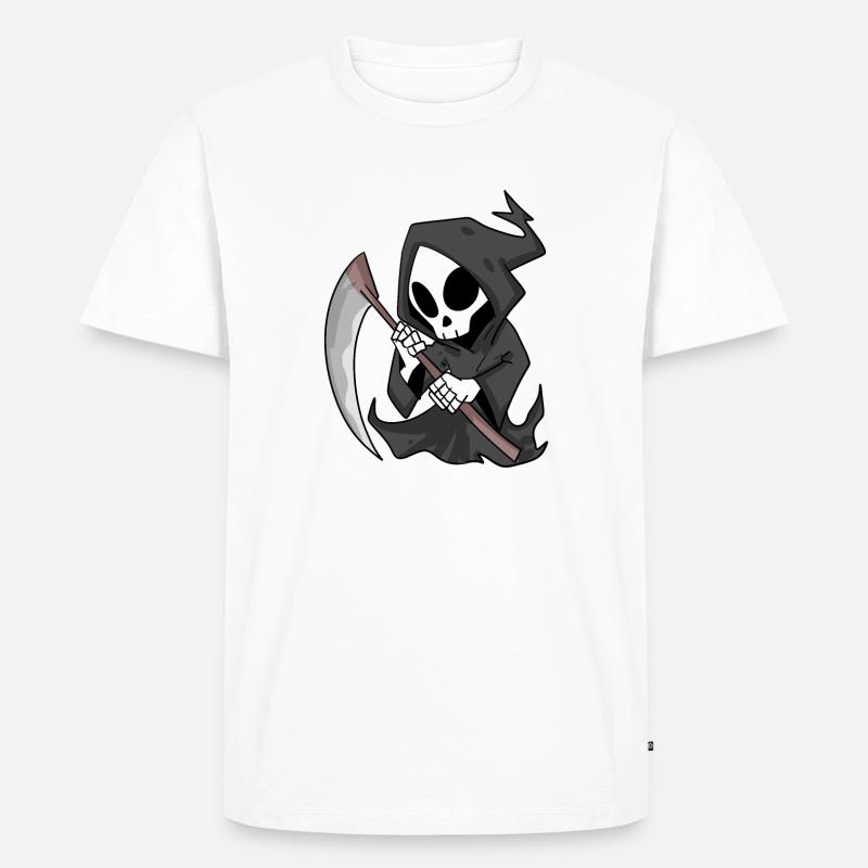 Sensenmann mit Sense - Männer Premium Bio T-Shirt - Weiß