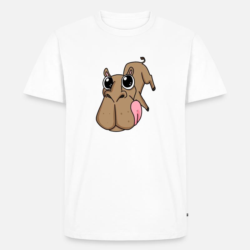 Kamel großes Gesicht - Kamel Kopf - Männer Premium Bio T-Shirt - Weiß