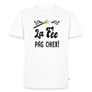 La fée pas chier! - T-shirt Premium bio Homme - blanc - Devant - Nico (187cm)