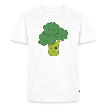 Cadeau de nourriture vegan au brocoli de Kawaii - T-shirt Premium bio Homme - blanc - Devant - Nico (187cm)