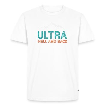 Ultra – Enfer et retour - T-shirt Premium bio Homme - blanc - Devant - Nico (187cm)