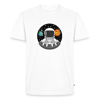 Astronaut plays piano in space - Men's Premium Organic T-Shirt - white - Front - Nico (187cm)