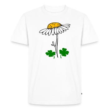Lucky clover, chamomile blossom - Men's Premium Organic T-Shirt - white - Front - Nico (187cm)