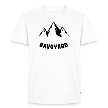 Savoyard Montagne noir - T-shirt Premium bio Homme - blanc - Devant - Nico (187cm)