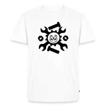 Visage mécanicien - T-shirt Premium bio Homme - blanc - Devant - Nico (187cm)