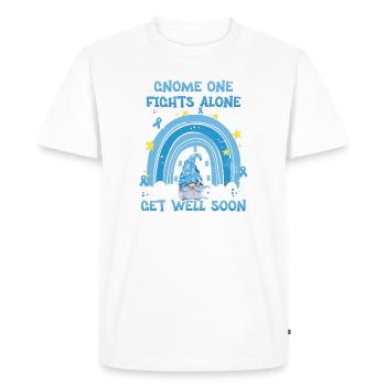 Gnome One combat seul le cancer de la prostate - T-shirt Premium bio Homme - blanc - Devant - Nico (187cm)