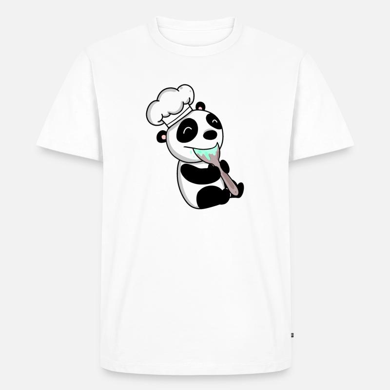 Panda Koch Niedlich - Männer Premium Bio T-Shirt - Weiß