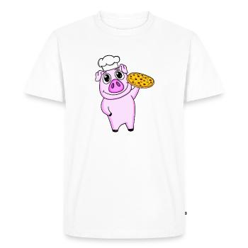 Pizza Maker Pizza Chef Porc Italien - T-shirt Premium bio Homme - blanc - Devant - Nico (187cm)