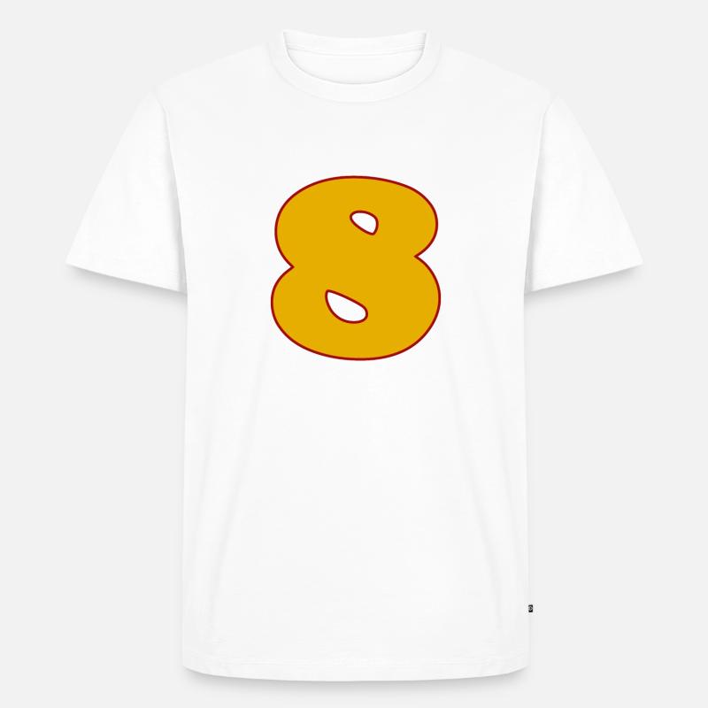 8 - Männer Premium Bio T-Shirt - Weiß