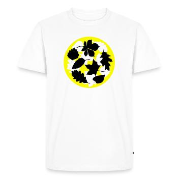 Cercle de feuilles d’automne - T-shirt Premium bio Homme - blanc - Devant - Nico (187cm)
