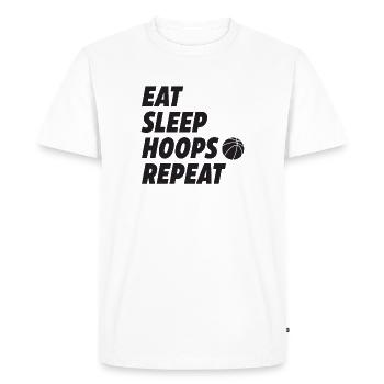 Mangez des cerceaux de sommeil Répéter le basket-ball - T-shirt Premium bio Homme - blanc - Devant - Nico (187cm)