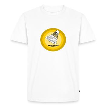 Badminton - T-shirt Premium bio Homme - blanc - Devant - Nico (187cm)
