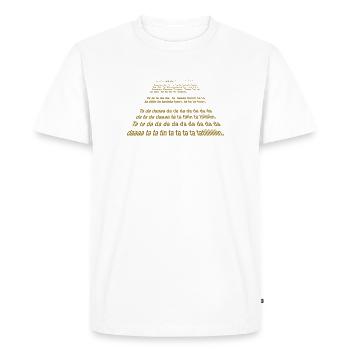 Ta ta da da ta ta tin - T-shirt Premium bio Homme - blanc - Devant - Nico (187cm)