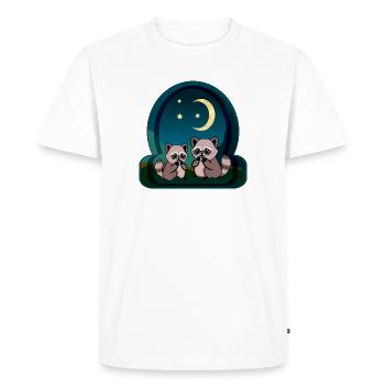 Couple de ratons laveurs - T-shirt Premium bio Homme - blanc - Devant - Nico (187cm)