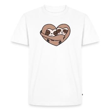 Cool Sloth Animal Mammal Zoo Jungle - T-shirt Premium bio Homme - blanc - Devant - Nico (187cm)