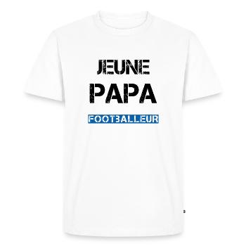 Jeune Papa Footballeur - T-shirt Premium bio Homme - blanc - Devant - Nico (187cm)
