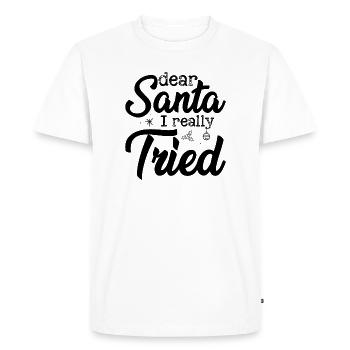 Winter Snowflake Crest - Men's Premium Organic T-Shirt - white - Front - Nico (187cm)