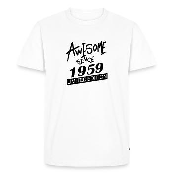 1959 - Né en 1959 - T-shirt Premium bio Homme - blanc - Devant - Nico (187cm)