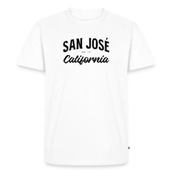 Conception de l’année de la Fondation à San Jose, Californie USA - T-shirt Premium bio Homme - blanc - Devant - Nico (187cm)