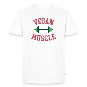 Muscle végétalien - T-shirt Premium bio Homme - blanc - Devant - Nico (187cm)
