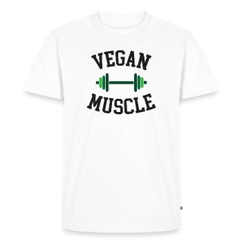 Muscle végétalien - T-shirt Premium bio Homme - blanc - Devant - Nico (187cm)