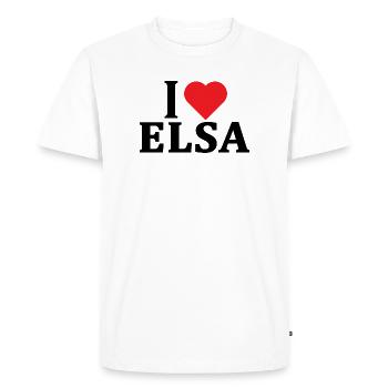 t-shirt I love Elsa t-shirt gift idea - Men's Premium Organic T-Shirt - white - Front - Nico (187cm)