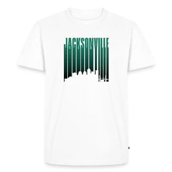 Jacksonville Skyline Vertical Typo - Men's Premium Organic T-Shirt - white - Front - Nico (187cm)