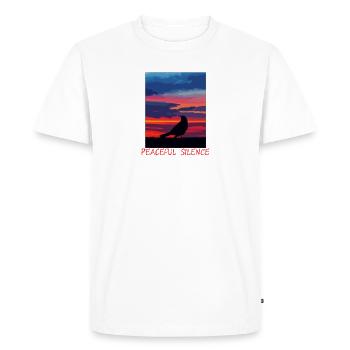 Bird in the evening sky peace - Men's Premium Organic T-Shirt - white - Front - Nico (187cm)