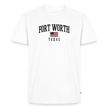 Motif du drapeau de Fort Worth, Texas, USA - T-shirt Premium bio Homme - blanc - Devant - Nico (187cm)