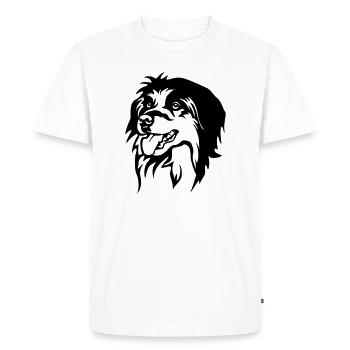 Berger des Pyrénées Kopf - Men's Premium Organic T-Shirt - white - Front - Nico (187cm)