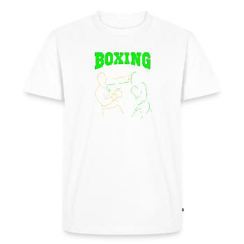 boxing - T-shirt Premium bio Homme - blanc - Devant - Nico (187cm)