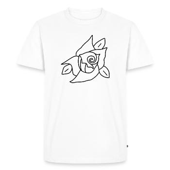 Fleur, Fleurs Noires, Fleur Noire, Fleur, Fleurs Roses - T-shirt Premium bio Homme - blanc - Devant - Nico (187cm)