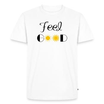 feel good - Men's Premium Organic T-Shirt - white - Front - Nico (187cm)