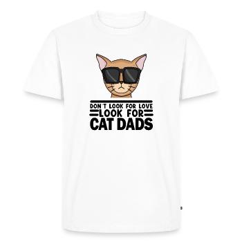 Cat Papa Father Cats Pet Owner Gift - Men's Premium Organic T-Shirt - white - Front - Nico (187cm)