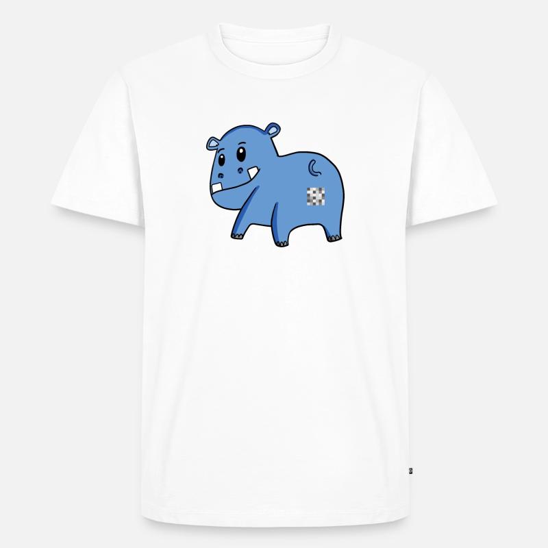 Nilpferd Arsch - Nilpferd Hintern - Männer Premium Bio T-Shirt - Weiß