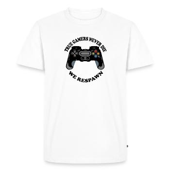 Crabe de jeu avec icônes de manette - T-shirt Premium bio Homme - blanc - Devant - Nico (187cm)