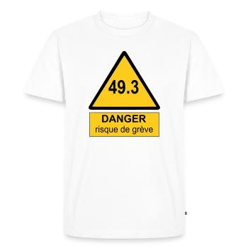 49.3 danger - T-shirt Premium bio Homme - blanc - Devant - Nico (187cm)