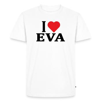 t-shirt J’adore Eva idée cadeau t-shirt - T-shirt Premium bio Homme - blanc - Devant - Nico (187cm)