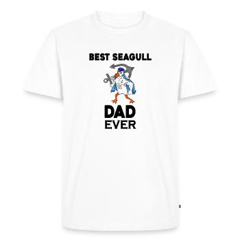 Papa Papa Mer du Nord Meilleur papa Mouette - T-shirt Premium bio Homme - blanc - Devant - Nico (187cm)
