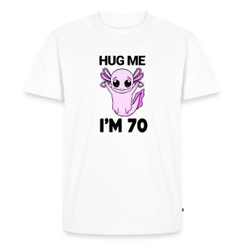 70 birthday - 70 years - hug - Men's Premium Organic T-Shirt - white - Front - Nico (187cm)