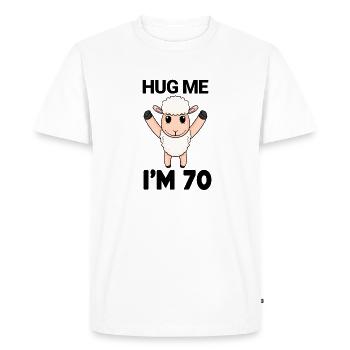 70 birthday - 70 years - hug - Men's Premium Organic T-Shirt - white - Front - Nico (187cm)
