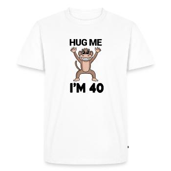 40 ans - 40 ans - câlin - T-shirt Premium bio Homme - blanc - Devant - Nico (187cm)