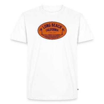 Vintage Long Beach Californie - T-shirt Premium bio Homme - blanc - Devant - Nico (187cm)