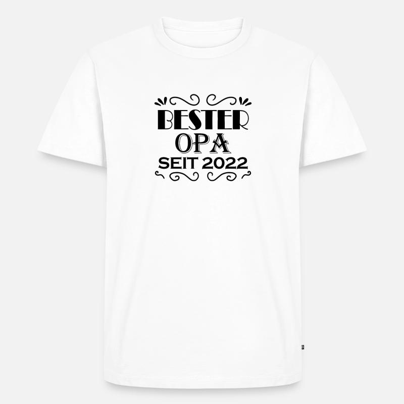 Bester Opa seit 2022 - Männer Premium Bio T-Shirt - Weiß