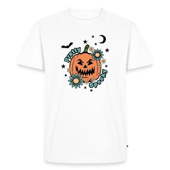 Halloween Pumpkin - Pretty Spooky - Cute Halloween - Men's Premium Organic T-Shirt - white - Front - Nico (187cm)