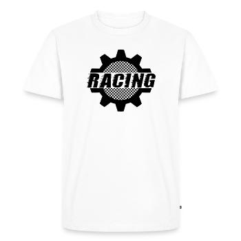 Racing - Motorsport Cog Wheel - Car Auto Window - Men's Premium Organic T-Shirt - white - Front - Nico (187cm)