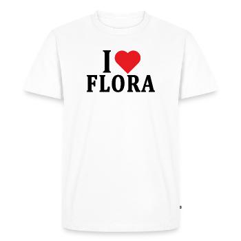 t-shirt I love Flora t-shirt gift idea - Men's Premium Organic T-Shirt - white - Front - Nico (187cm)
