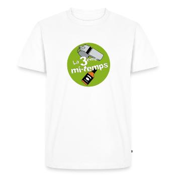 3 ème mi-temps - T-shirt Premium bio Homme - blanc - Devant - Nico (187cm)